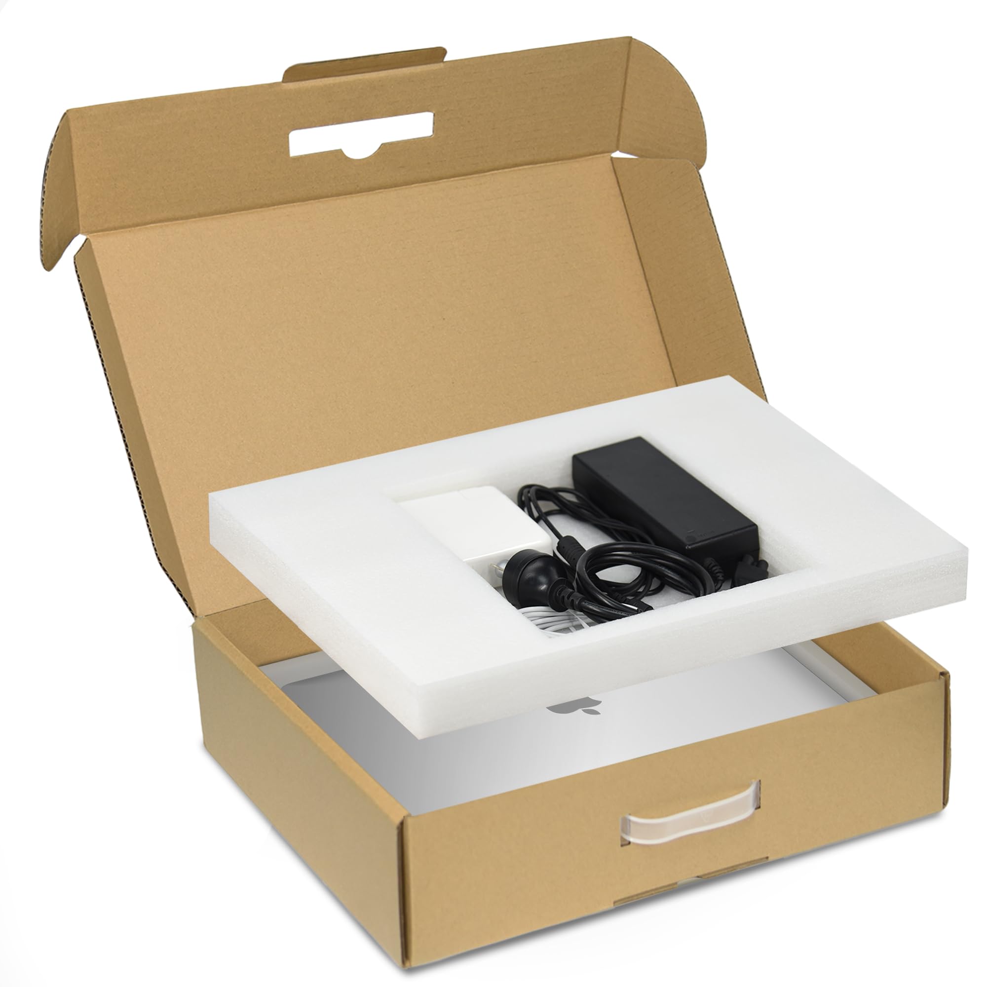 SOUNDANCE 1-Pack Laptop Box with Protection Foam, Handmade Laptop Sleevess, Cardboard Laptop Shipping Box, Secure Mailer Box for up to 17.3 Inches Notebook Computer