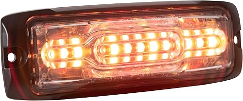 Miniatura 6 de Buyers Products 8890306 Luz estroboscópica LED ultra fina de 5 pulgadas, de doble color, ámbarrojo, 12 LED, carcasa de aluminio, luz estroboscópica