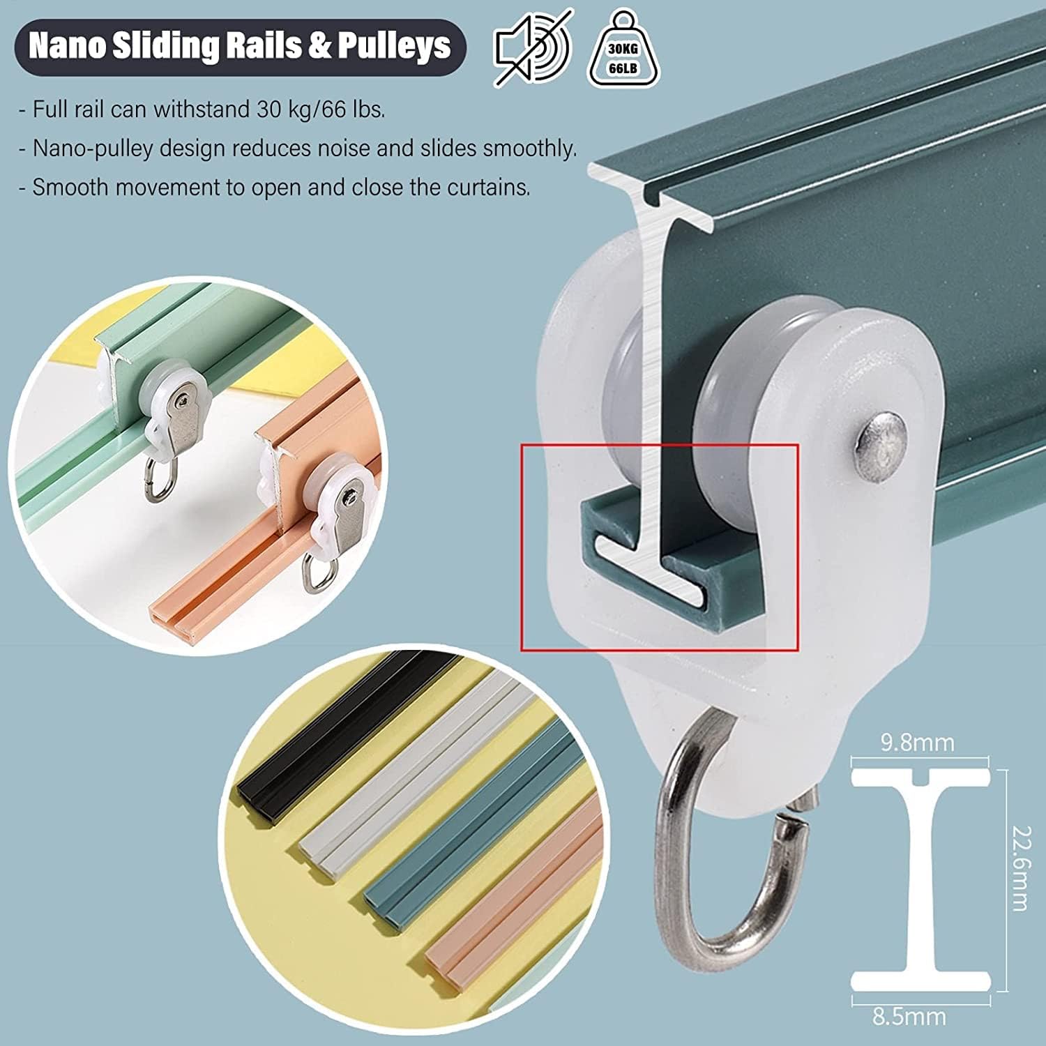 Room Divider Ceiling Track Hospital Roof Curtain Rail, Flexible Bendable Room Divider Rods/ Ceiling Drapes Track System with Sliding Roller, 3 5 6 10 15 16 18 20 Ft Window Blinds Hanging Pole Set ( Co