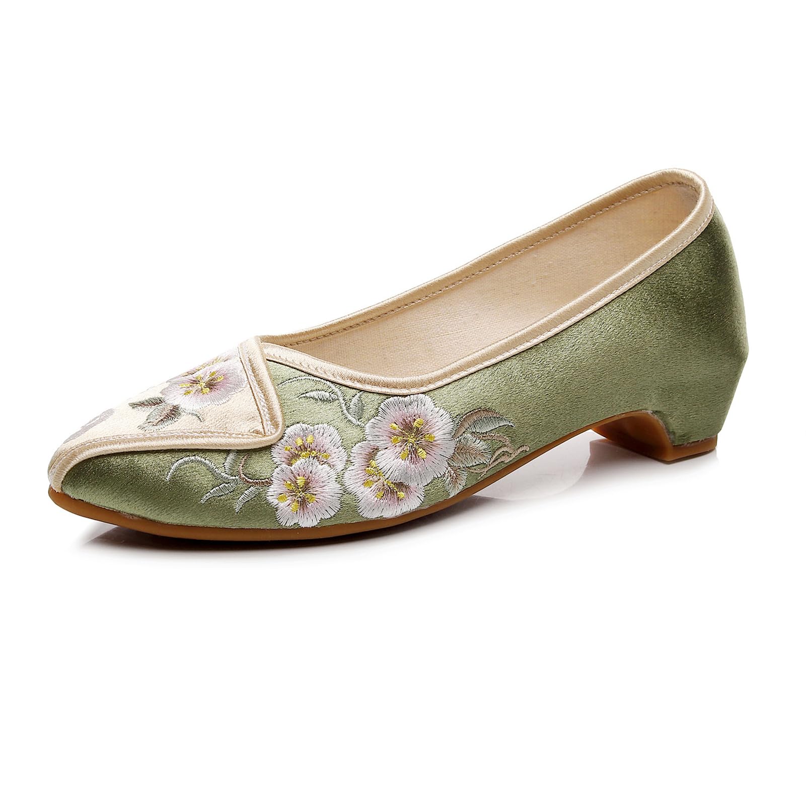 RVROVICFashion Women Shoes Walking Dancing Embroidery Vintage Mary Jane Flats