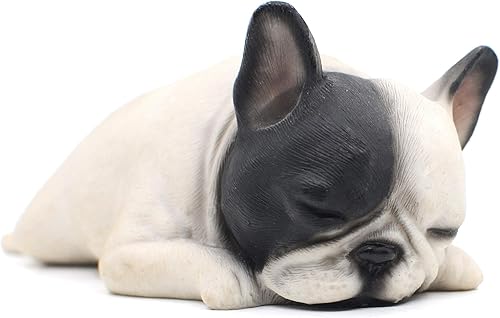 Miniatura 2 de Comfy Hour Doggyland Collection, Miniature Dog Collectibles 6” Lying Sleeping French Bulldog Figurine, Realistic Lifelike Animal Statue Home