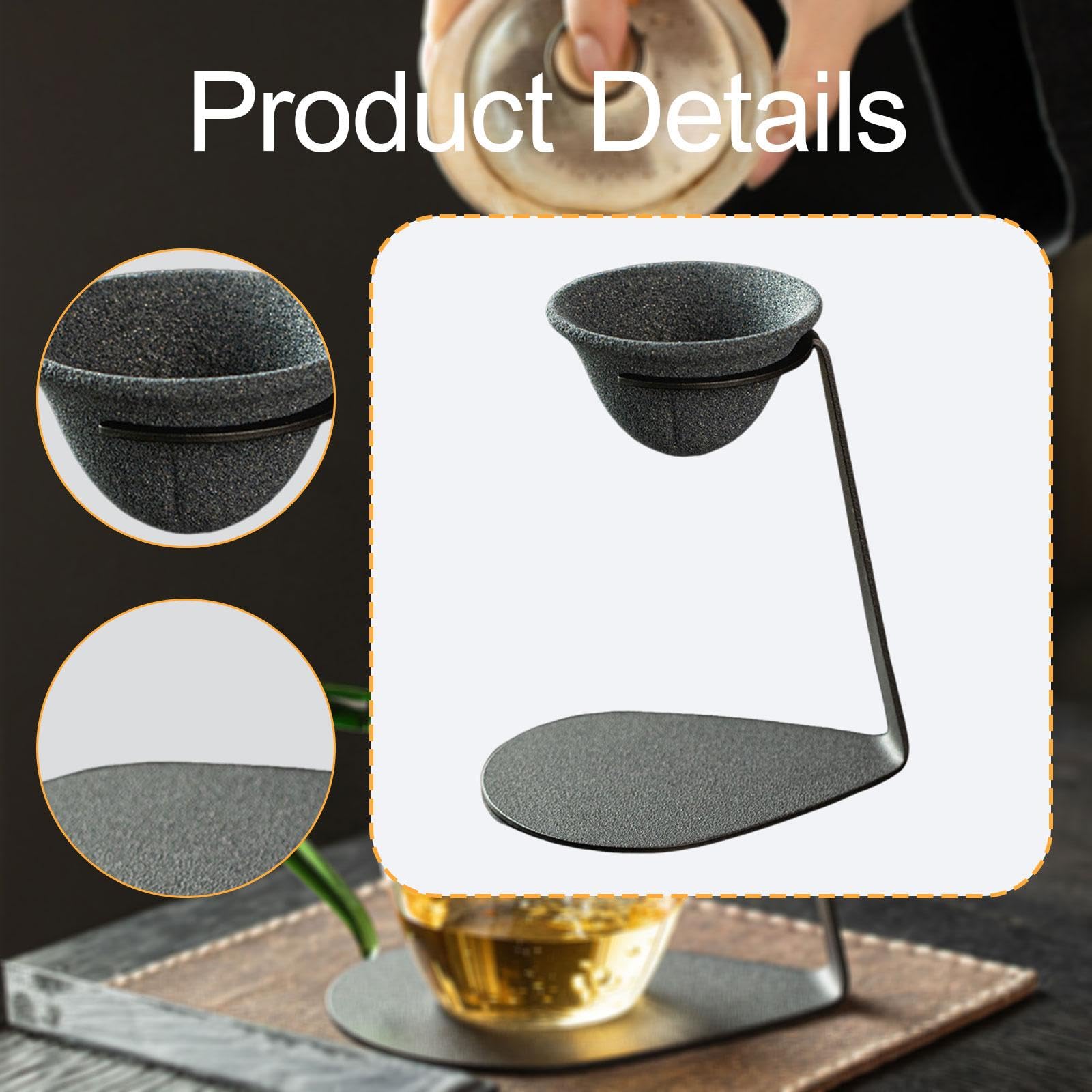 perfk Infuseur à thé portable avec base, filtre à café et ustensiles pour la maison ou la chambre à coucher. Idéal comme infuseur à thé chinois portable, Forme de Cône