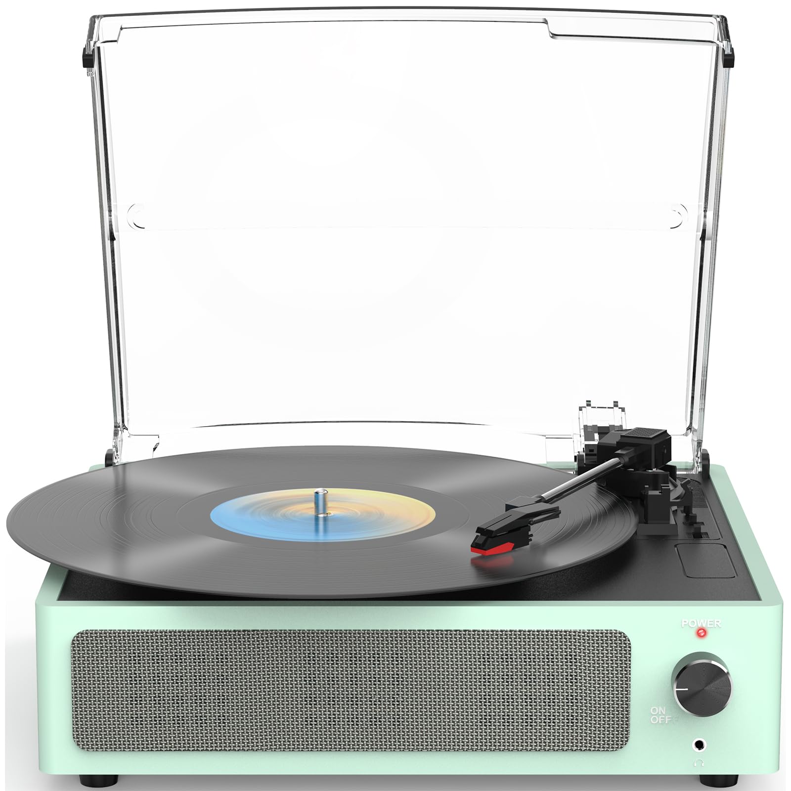 Record Player with Speakers Turntable for Vinyls,Mint Light Green
