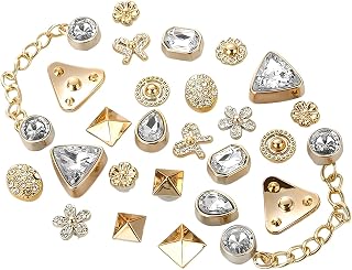 Bling Shoe Charms for Women & Girls - Unique Resin and Crystal Shoe Charms, DIY Creative Footwear Decorations for Shoe, Sandals(Flowers/Butterfly/Bear/Pearl/Heart) with Portable Storage Box