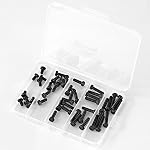 M5 x 8mm 12mm 16mm 20mm 25mm Heavy Duty Hexagon Bolts Hex Head Screws, 8.8 Grade Alloy Steel, Black Oxide Finish, Metric Fully Thread, Machine, Assortment Kit 50PCS