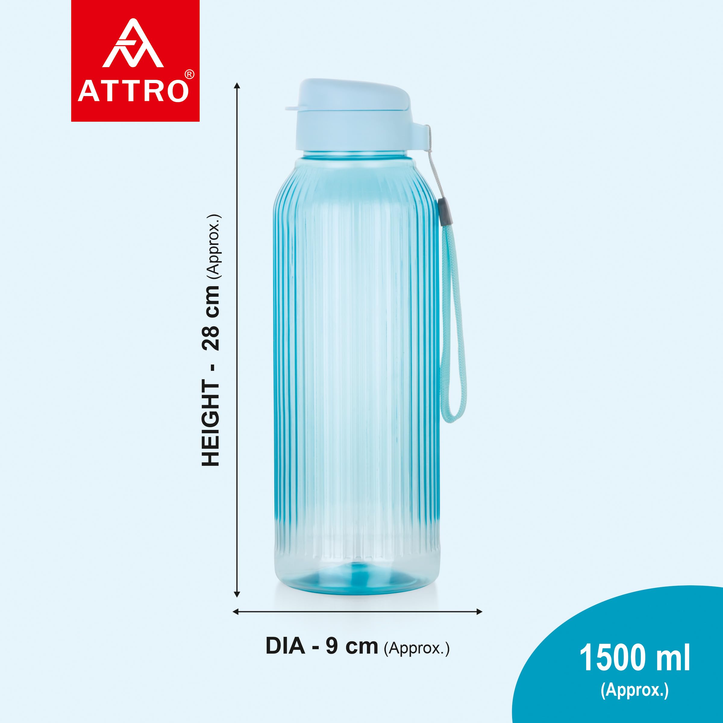 ATTRO 1.5L BPA-Free Water Bottle - Leak-Proof & Stylish -4