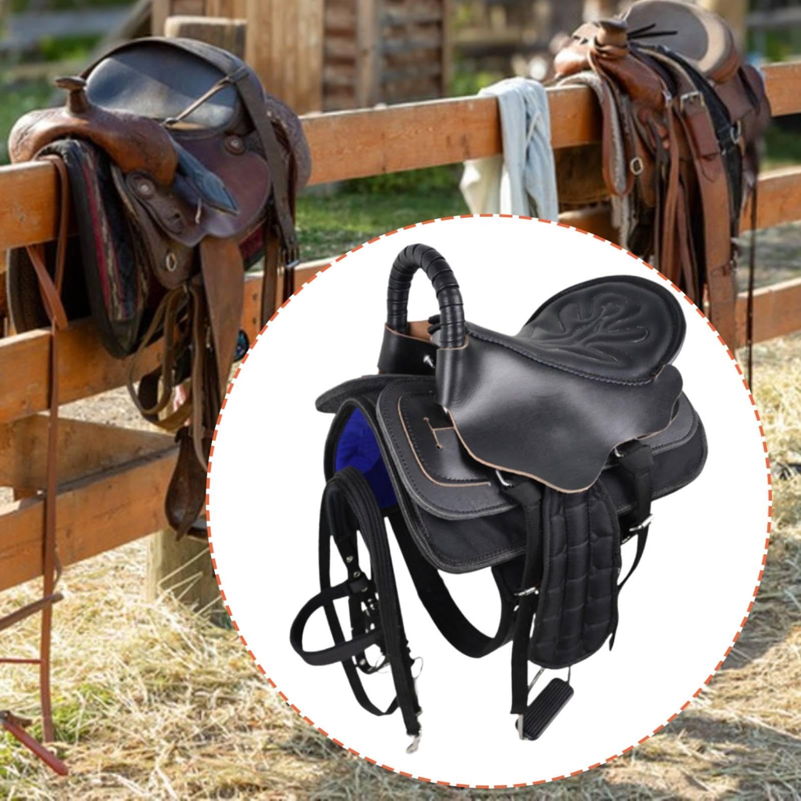 rockible Juego de Silla de Montar para Caballo, Asiento de Equitación, Fácil Montaje, Accesorios Deportivos, Antideslizante, Cómodo, Equipo de Equitación, Acol
