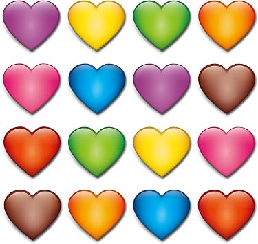 MORCART 16Pcs Fridge Magnets Heart Emoji Refrigerator Magnets Colorful Magnets for Locker Whiteboard Cute Decorative Magnets for Classroom Kitchen Office Gifts for Teachers Family and Friends Heart