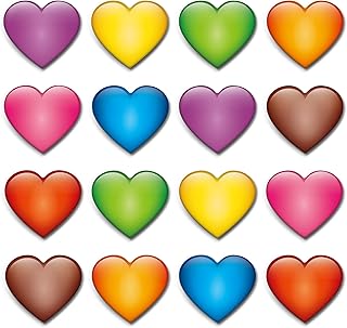 MORCART 16Pcs Fridge Magnets Heart Emoji Refrigerator Magnets Colorful Magnets for Locker Whiteboard Cute Decorative Magnets for Classroom Kitchen Office Gifts for Teachers Family and Friends (Heart)
