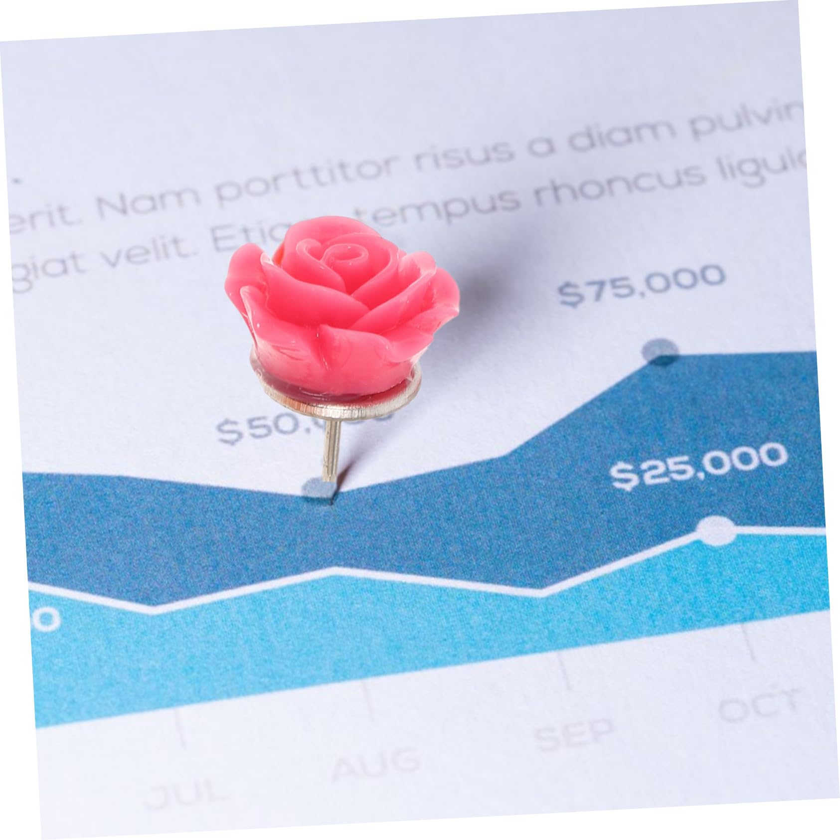 LALAFINA 150stücke Teiliges Dekorative Rosen-pinnnadeln Aus Resin Für Korktafeln Vielseitige Reißzwecken Mit Blumenmustern Zum Fixieren Von Fotos Karten Und Ankündigungen