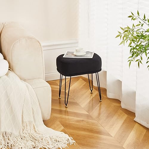 Miniatura 4 de Cpintltr Taburetes de tocador multifuncionales, taburete otomano de terciopelo, taburete otomano para cambiar, taburete de maquillaje, taburete de