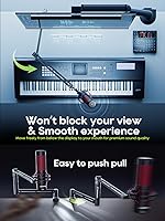 Vista 3 de M05 Brazo articulado, soporte de micrófono giratorio 360° con montaje de escritorio, brazo de micrófono de escritorio plegable con adaptador