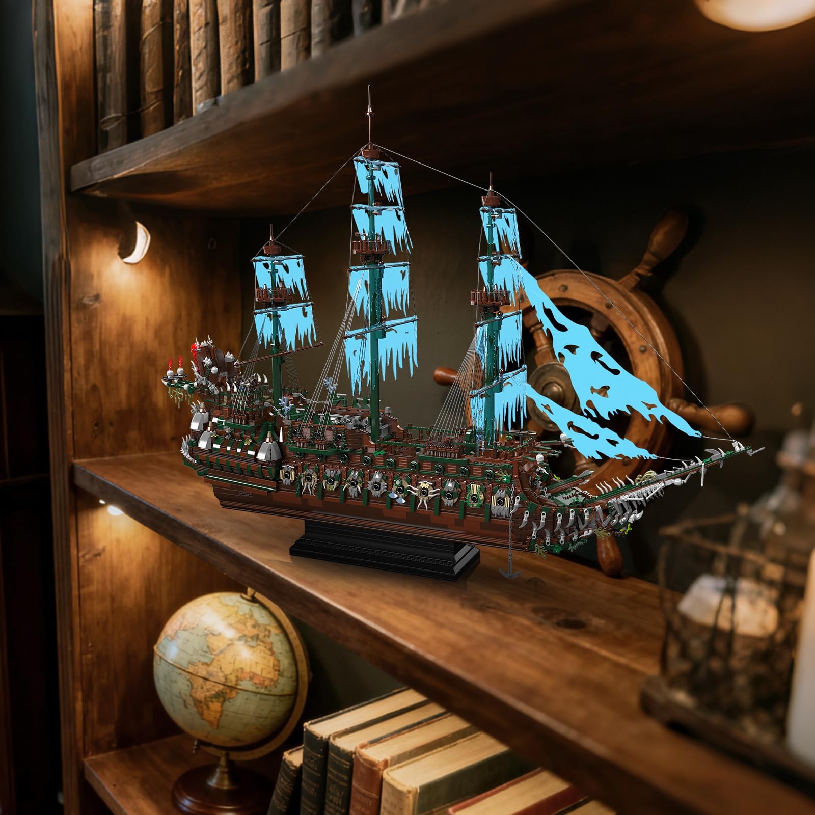 Mould King 13218 - Set di costruzione di navi pirata olandese volante, 6849 pezzi, kit di modellini MOC avanzati, progetto di ingegneria gotica fantasma galeone per adulti