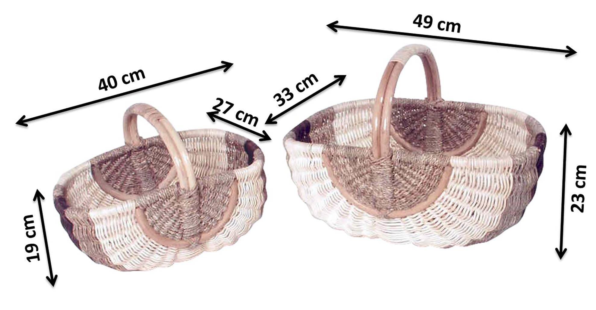 Kobolo Rattankorb Einkaufskorb geflochten Set zwei Größen Natur Braun
