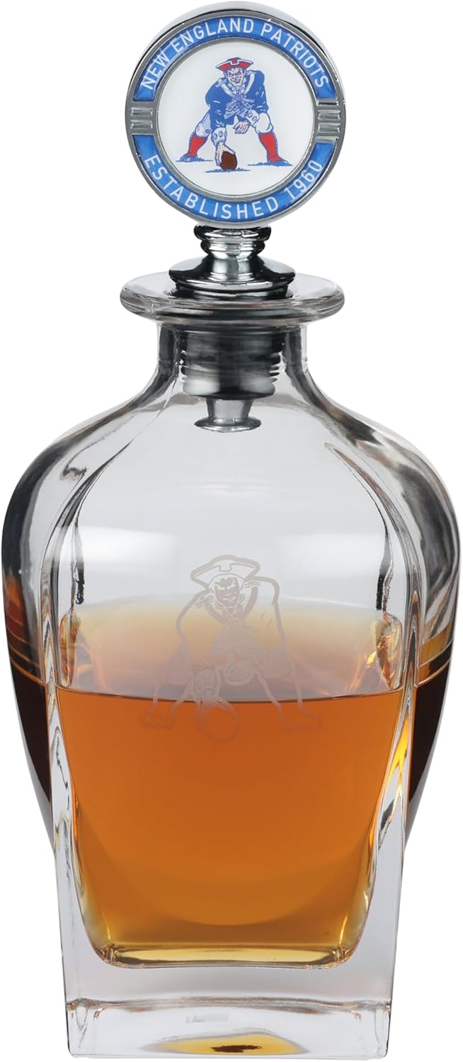 The Memory Company Officially Licensed NFL Team Spirit Decanter Set - Premium Glass Decanter with Team Mascot Stopper, 750ml Capacity, Official NFL Licensed Bar Collection, Whiskey Bourbon Gift