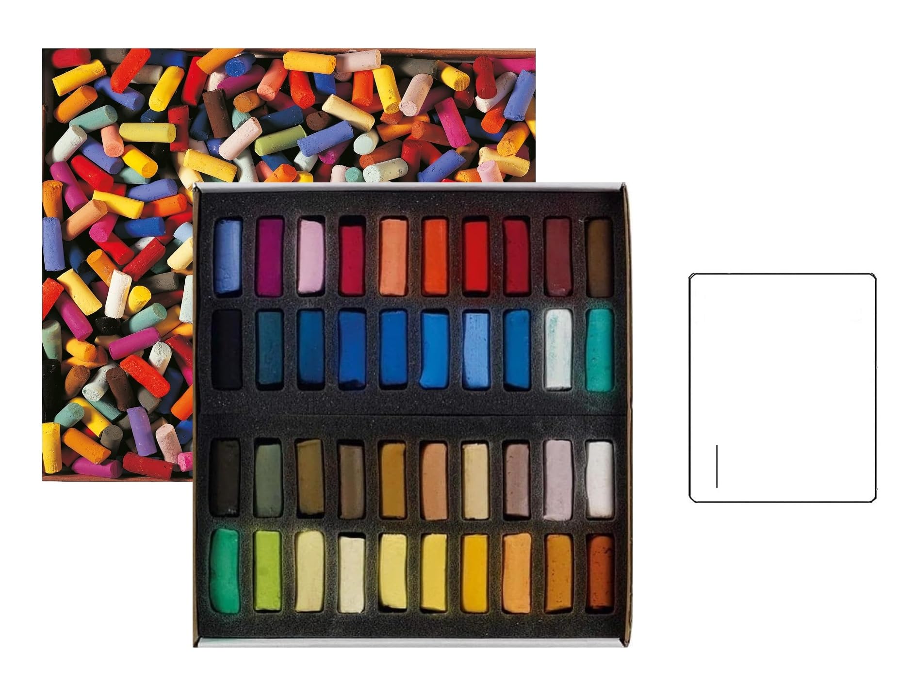 SennelierSet of dry pastels 40 semi-pastel soft pastel "ecu" extra fine pastel and 1 card