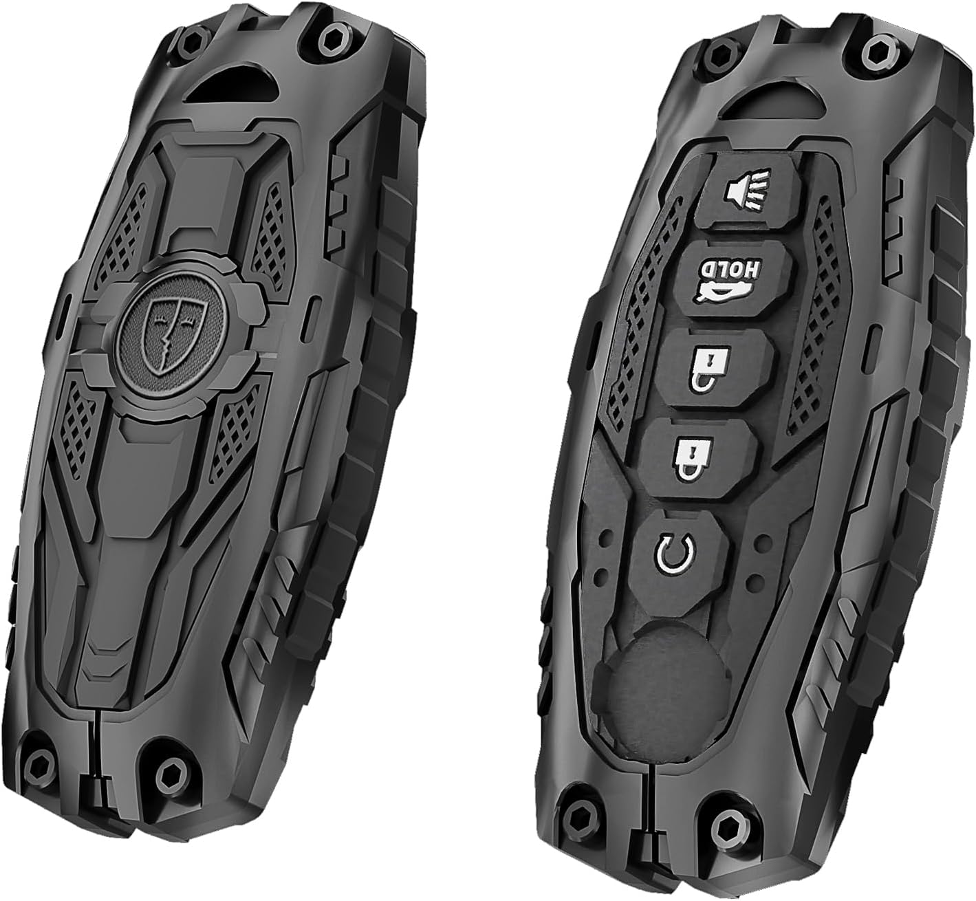 Heavy Duty Key Fob Cover for Nissan Altima Armada Maxima Murano Pathfinder Rogue Titan Armada Altima Versa Sentra Zinc Alloy Keyless Entry Key Fob Case Protector with Keychain (Black) - Image 5