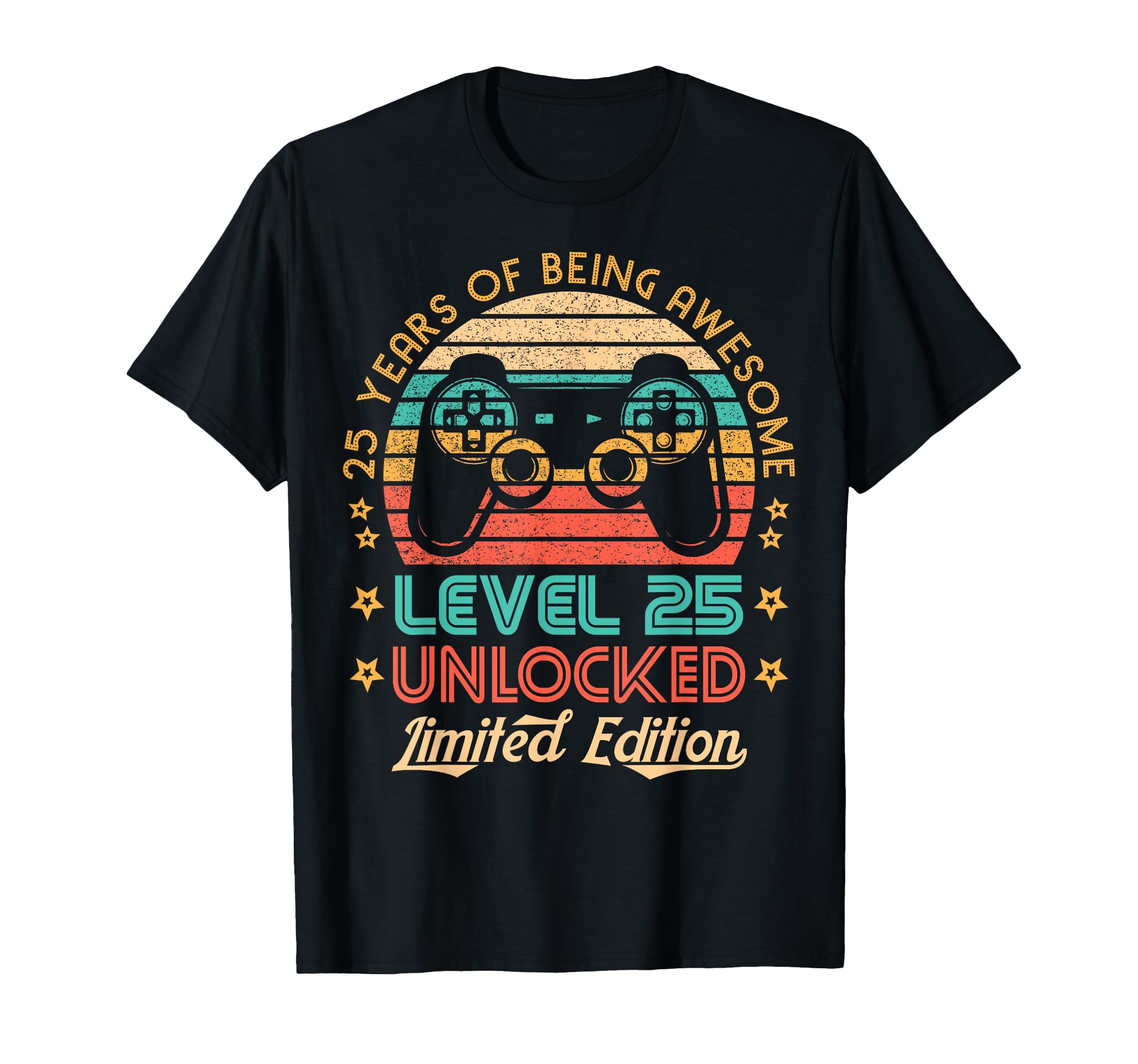 25th Birthday Level 25 Unlocked Limited Edition Gamer Gift T-Shirt