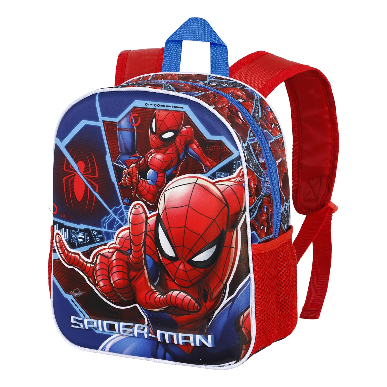 Marvel Spiderman Brave-Mochila 3D Pequeña, Azul, 26 x 31 cm, Capacidad 8.5 L