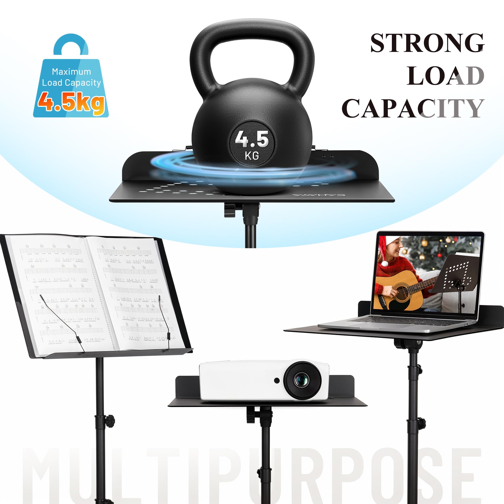 CAHAYA Pupitre de Musique 2 en 1 Pliable et Réglable avec Sac de Transport Support de Bureau Portable Trépied Stable