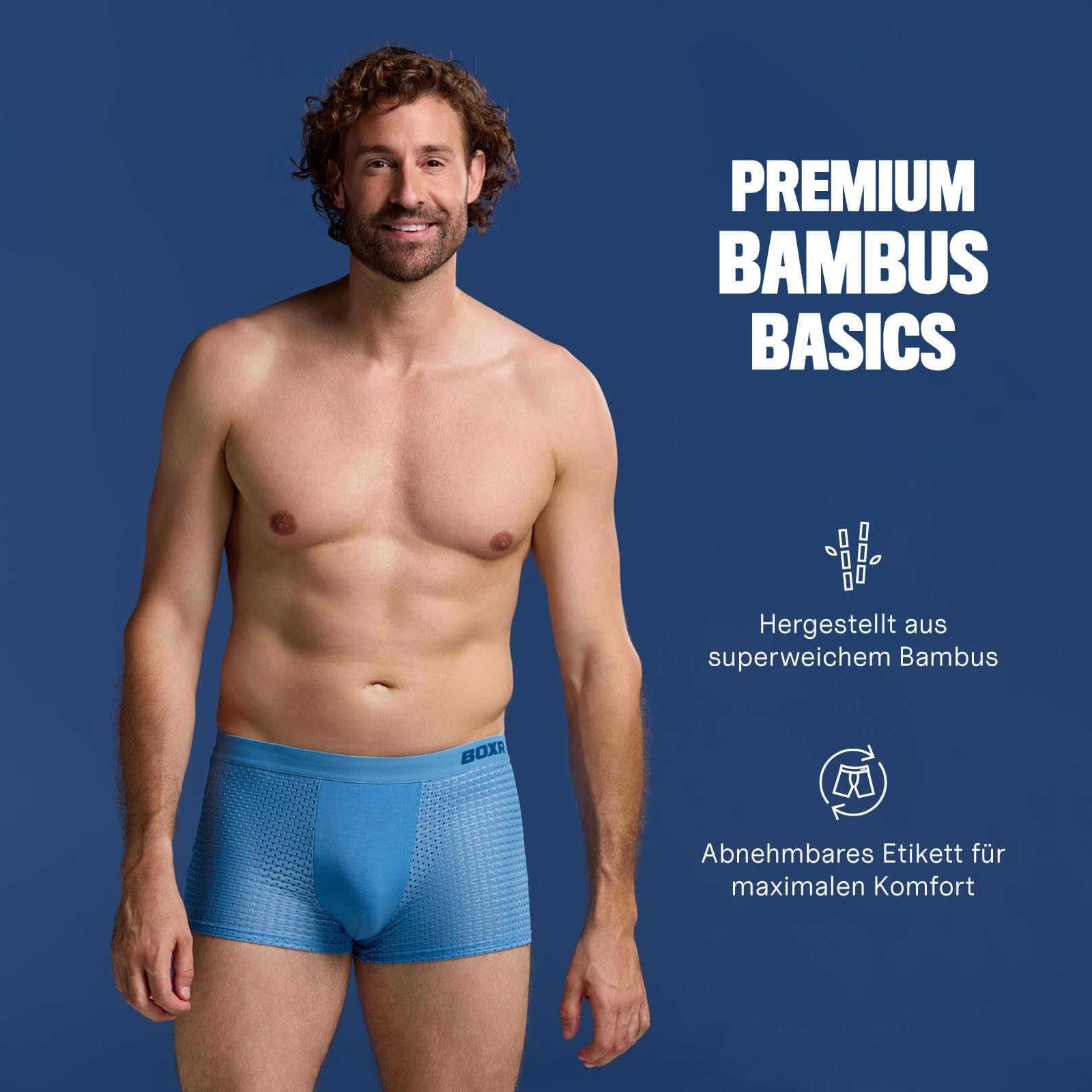 BOXR Underwear Bambus Boxershorts Herren 4er Pack Unterhosen Männer Ultra-Weich Atmungsaktiv Premium-Komfort Herren Unterwäsche