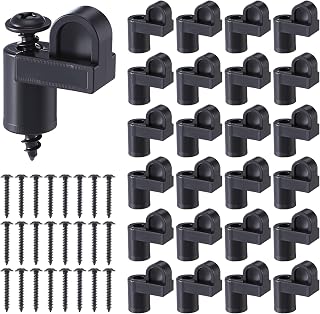 24 Pack Window Screen Clip 3/8 Inch Screen Door Clips with Screws Storm Window Clips for Storm Panels, Windows Screens Fasteners, Metal Security Hardware Clip to Hold The Screens in Windows