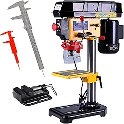 FERRARI Furadeira de Bancada 1/2 POL Motor 1/2 CV 350W com Morsa FG13CM 110V + Jogo Paquímetros 110V