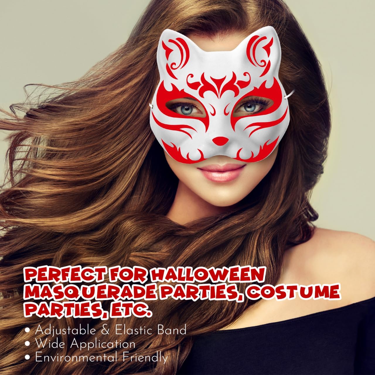 STOBOK 10Pcs Cat Face Mask DIY Animal Unpainted Mask Blank Hand Painted Face Mask White Masquerade Mask for Mardi Gras, Masquerade Party Costume Prop