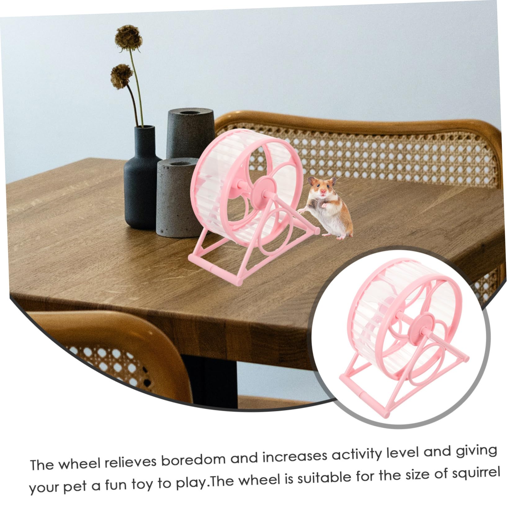 POPETPOP Silent Hamster Wheel 12-inch Adjustable Exercise Wheel for Hamsters Gerbils and Guinea Pigs Sturdy Plastic Non-Slip Base for Indoor PET Cages - image 5