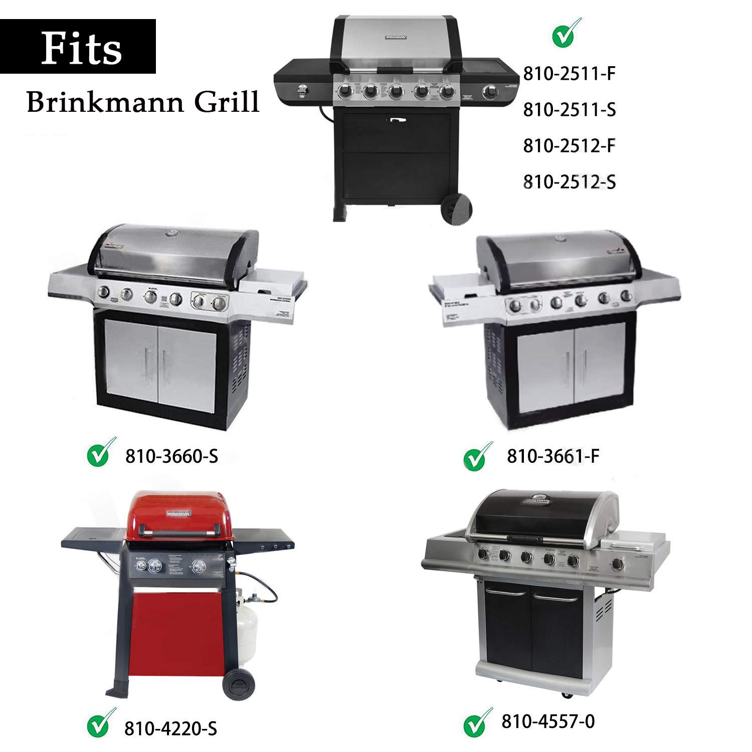 Shengyongh Grillrostersatz Edelstahl – 5 Stück, 41,6 Cm – Passend Für Brinkmann & Charmglow Grills (z.B. 810-7310-S)
