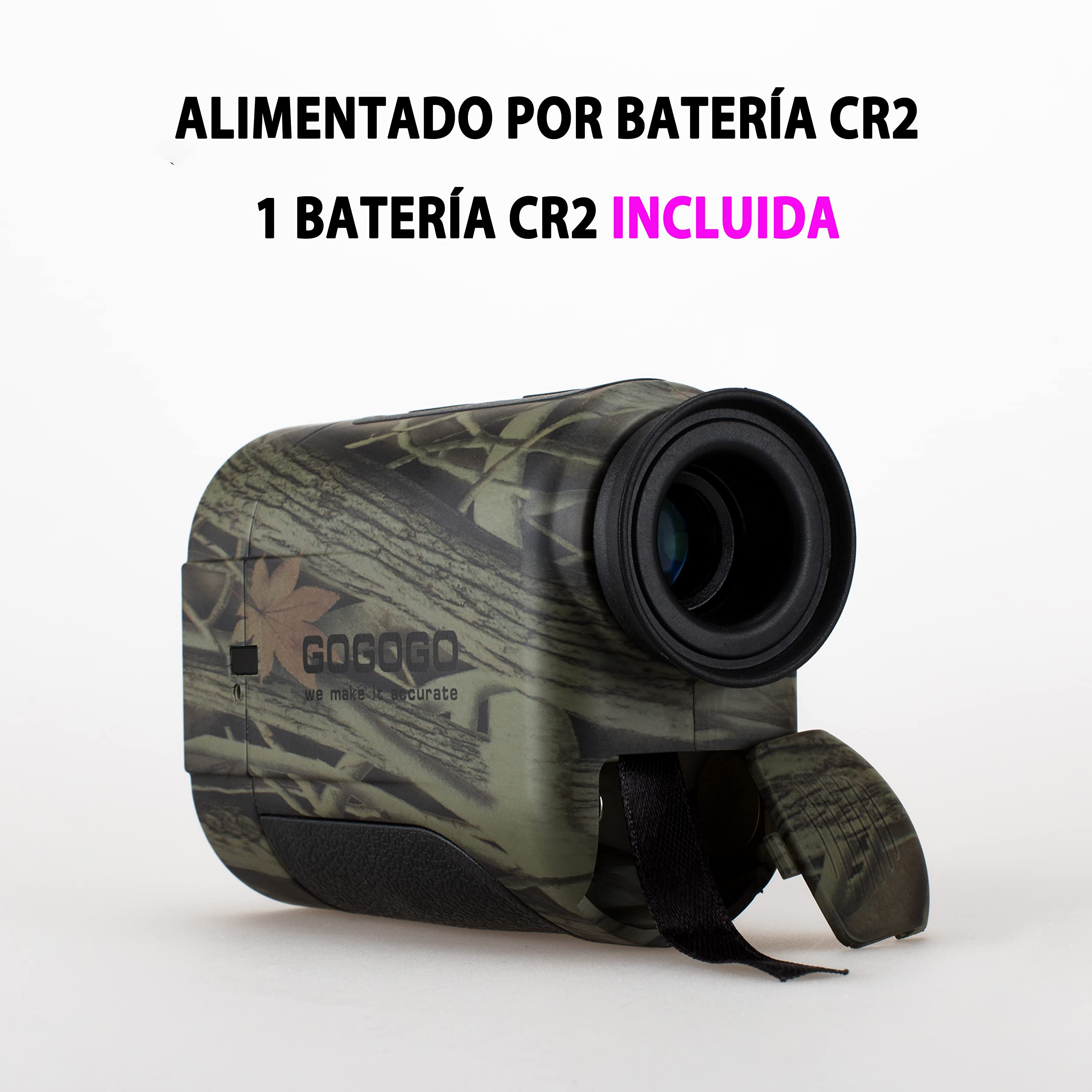 Gogogo Sport Vpro Telémetro Caza Golf 1097 M/Yardas, Medidor Laser 3 Modos de Bloqueo de Bandera & Vibración, Escaneo, Velocidad, Pantalla HD Precisión ±1yd, Batería Gratis