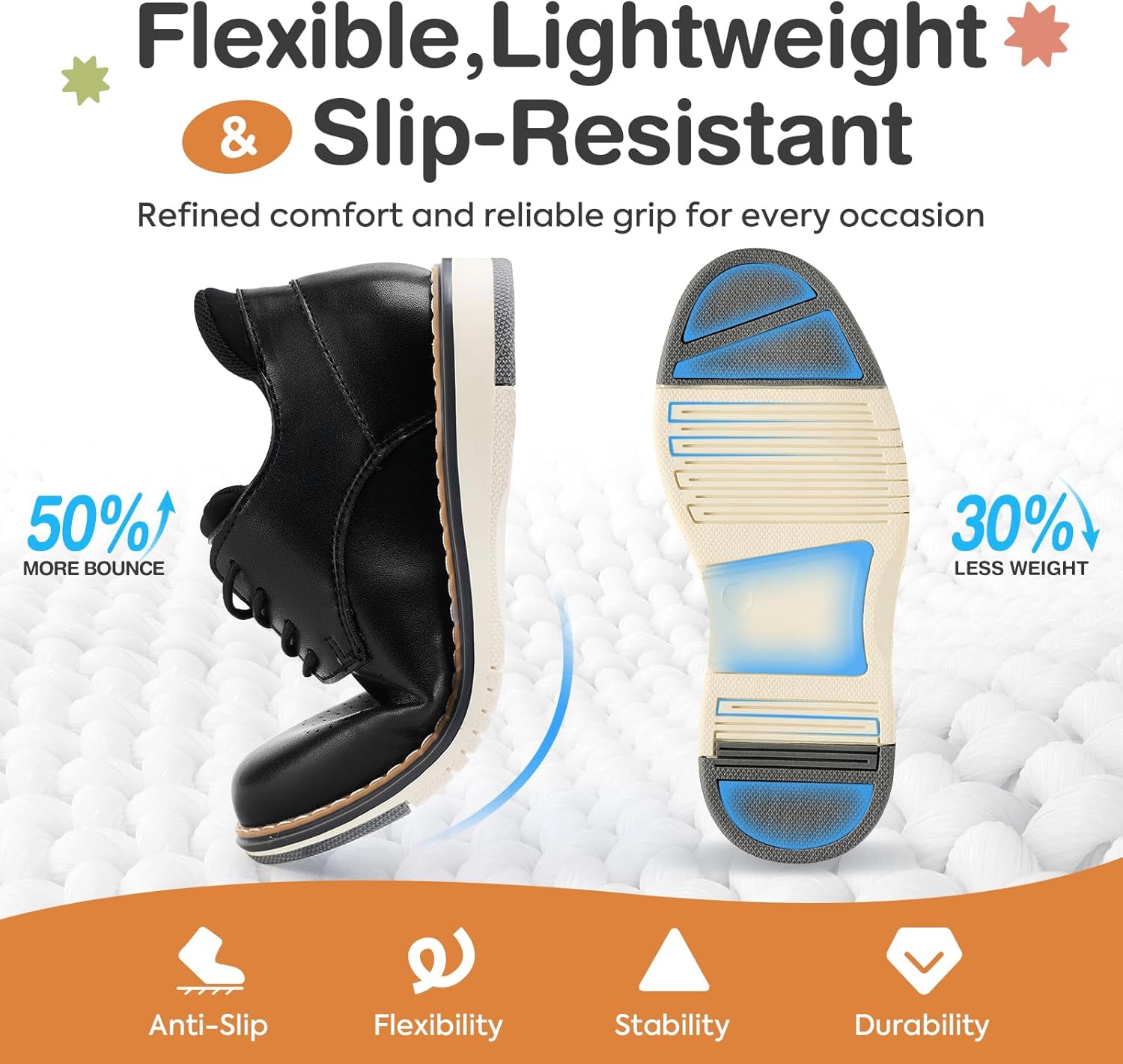 Boys Dress Shoes, Casual Oxfords Sneakers Comfort School Uniform Formal Shoes Wedding Church Dress Shoe for Toddler/Little/Big Kid - Image 6