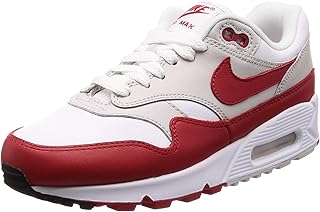 Air Max 90/1, Scarpe da Ginnastica Basse Donna, Multicolore (White/University Red/Neutral Grey/Black 001), 40 EU