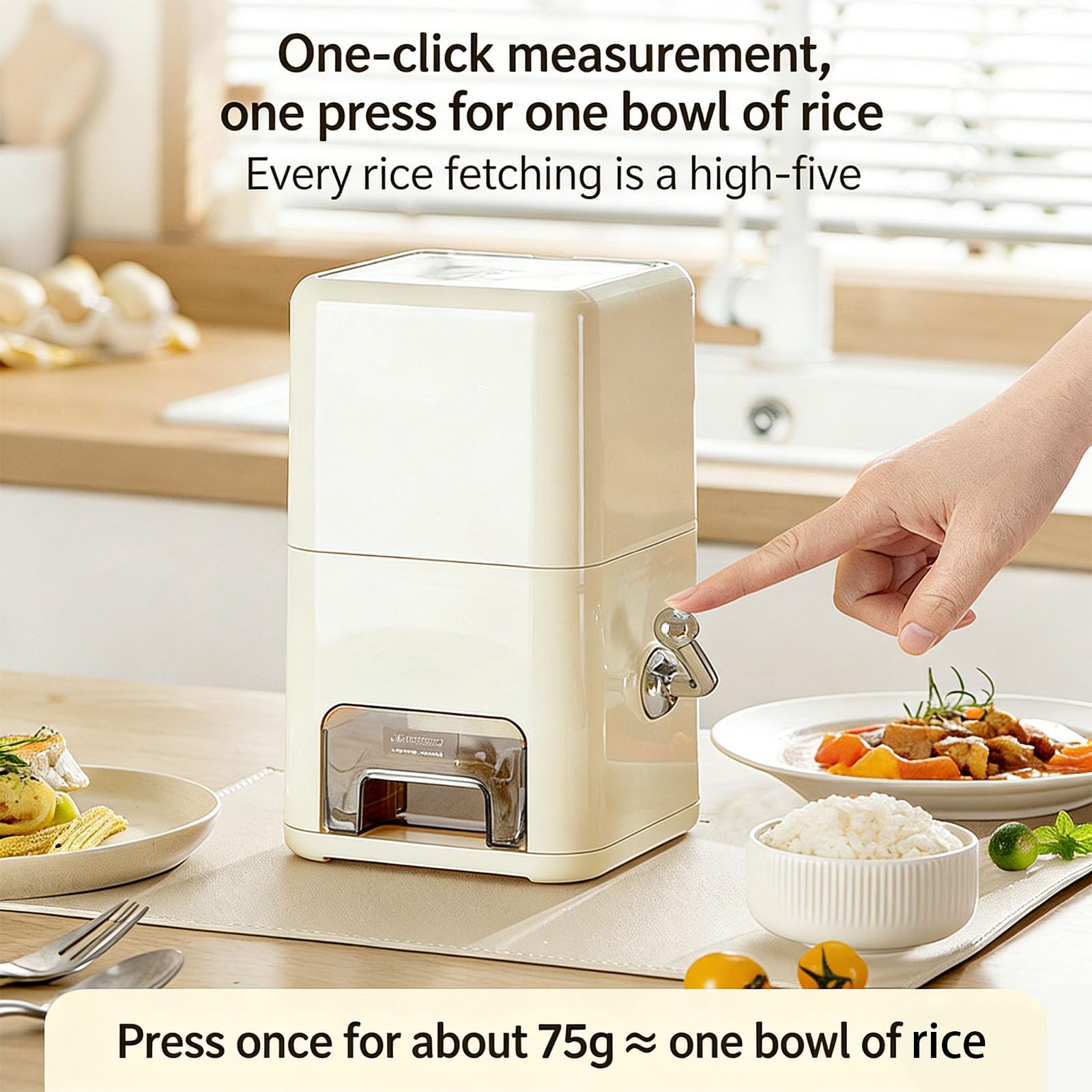 de arroz medido ABS de calidad alimentaria con, White