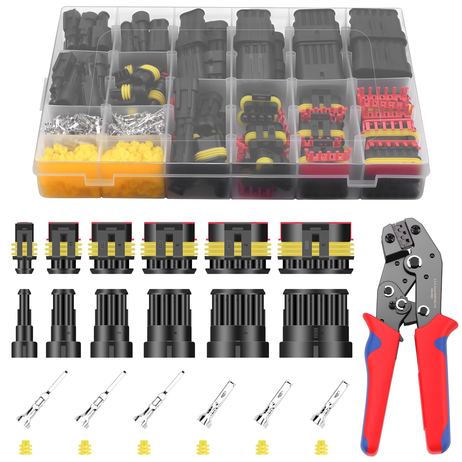 KAOLALI 796PCS Waterproof Automotive Electrical Connectors