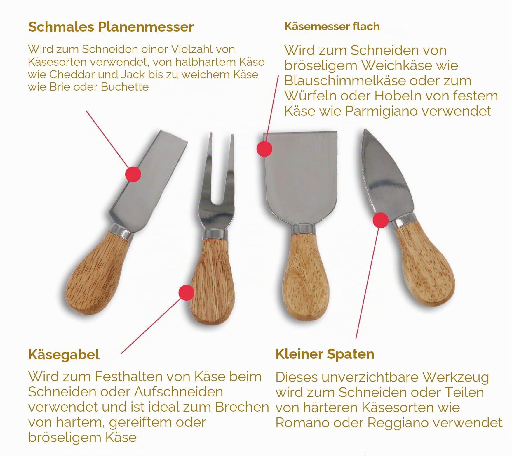Käsebrett Set von StarBlue - Groß - mit 4 Messern und Einer Gletischublade | Großes Eichenholz Käseschneidebrett und Servierplatte Tablett | Das Beste für Einweihungsfeiern und Geburtstagsgeschenke