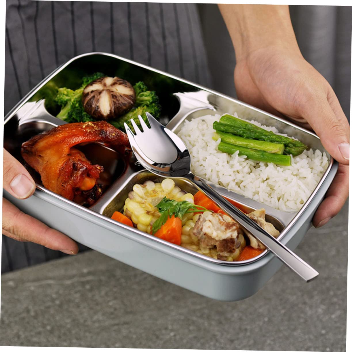 CIYODO Pcs Stainless Steel Salad Spoon Set Dinner Spoons for Salad Serving Fruit Dessert Multi-purpose Tableware