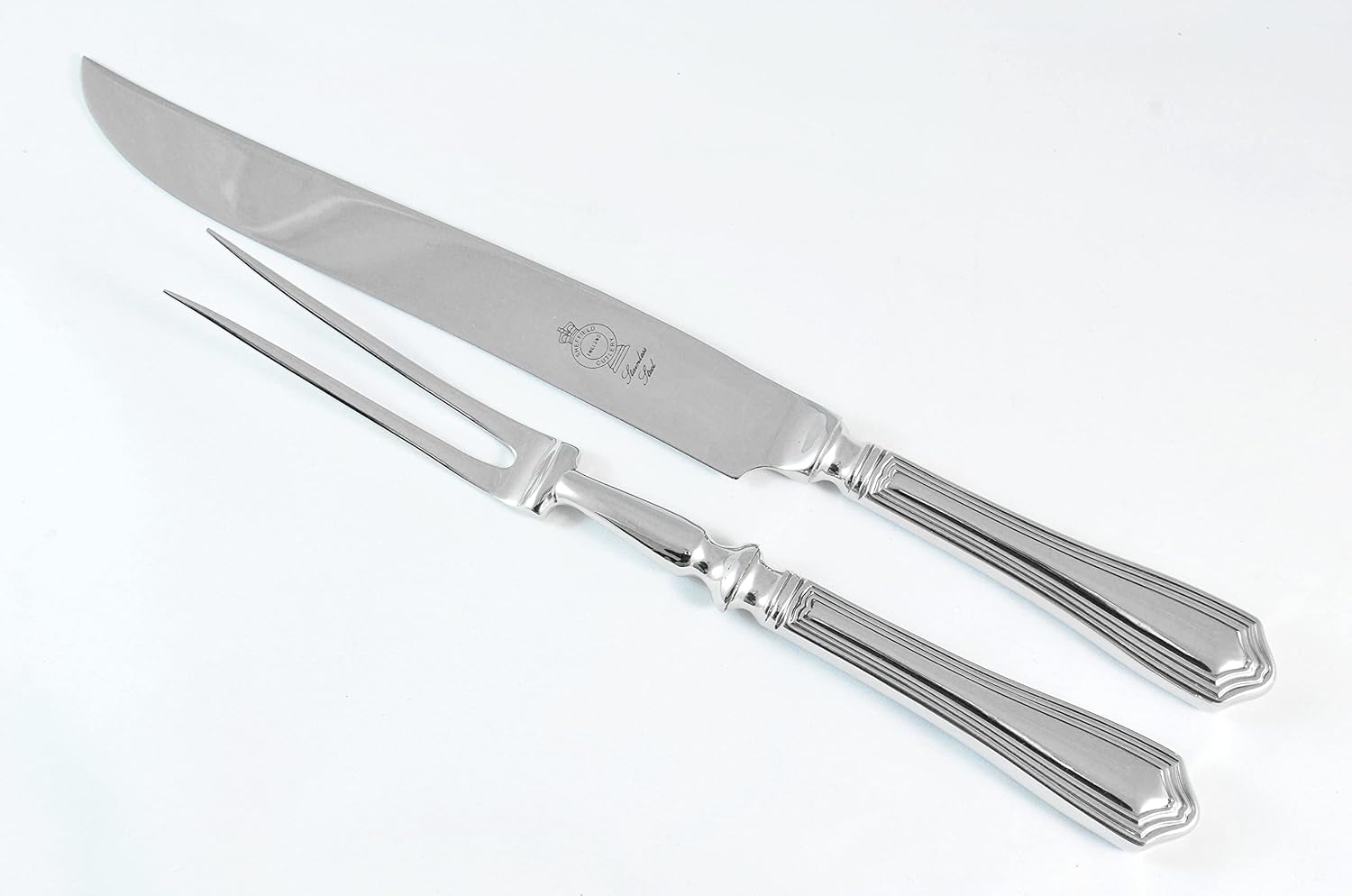 Chester Stainless Steel 2 Piece Carving Set Cased Made In Sheffield England