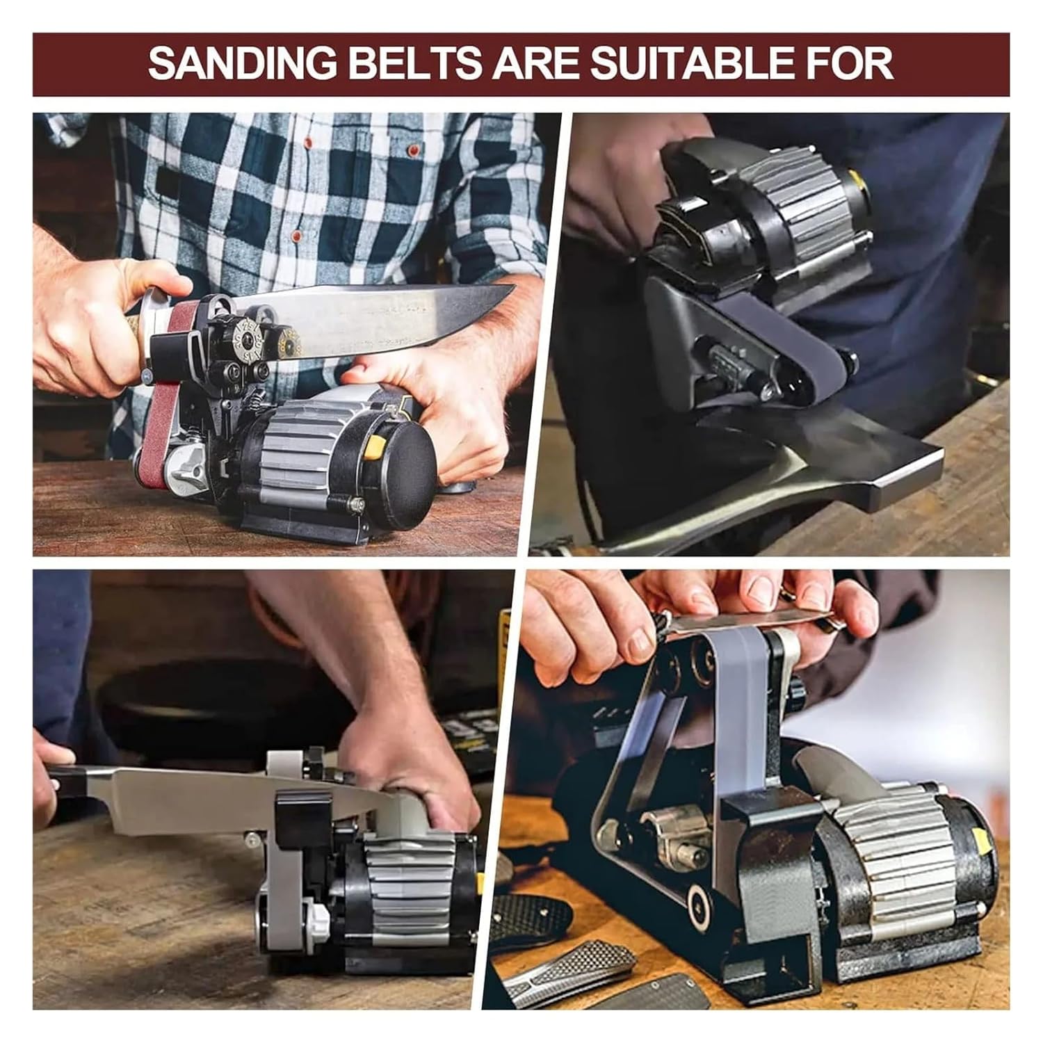 Sanding Belts Assortment Knife Sharpener Sandpaper Belt Set 80 120 240 400 800 1000 Grit Sandpaper Belt Knife Sanding Belt(0.75 x 12 inch)