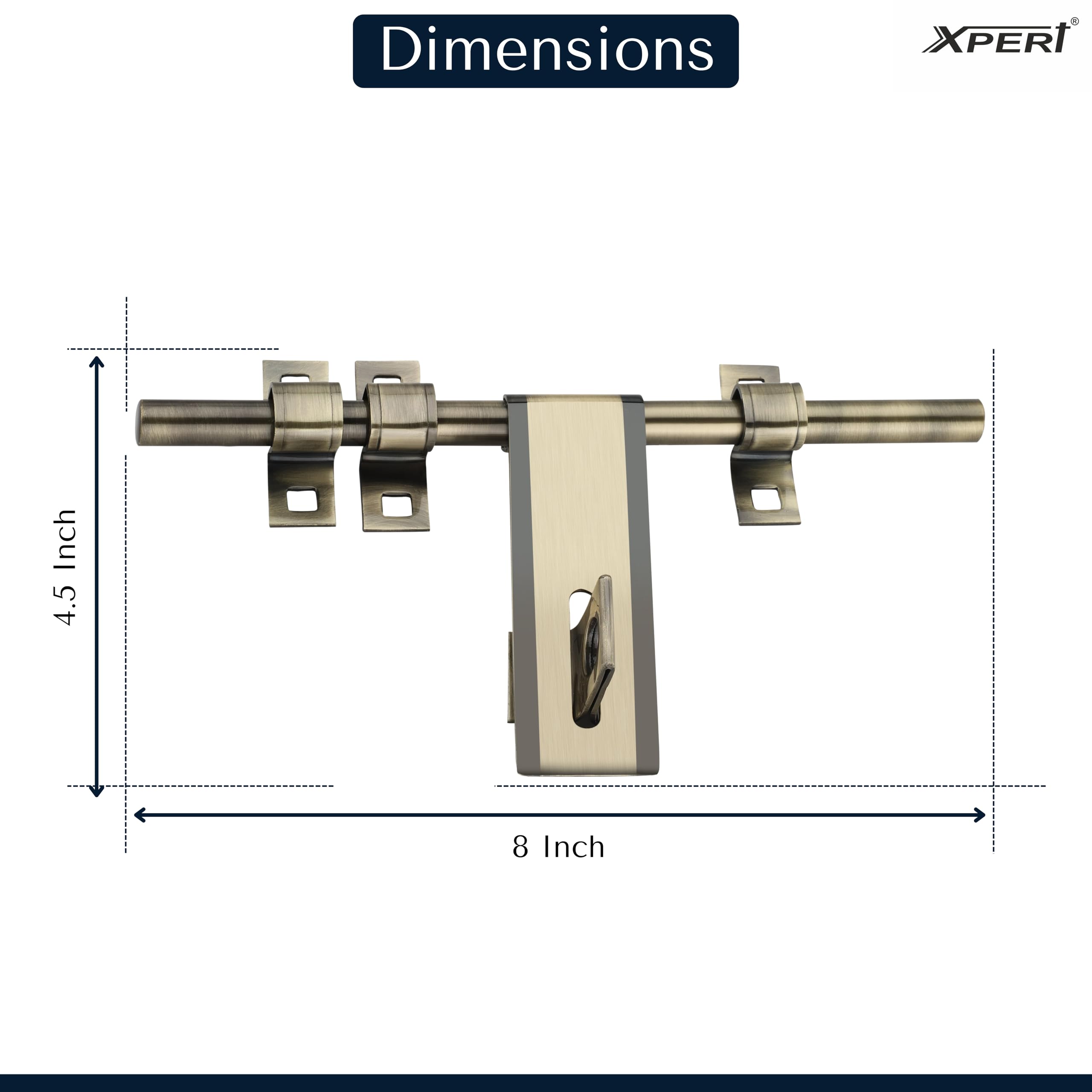 Antique Aldrop by Xpert 8 Inches (Pack of 1) aldrop for Door & Door Kadi Konda Set - SSAL-615 (ANT) 3+1 (Aldrop for Main Door) 1