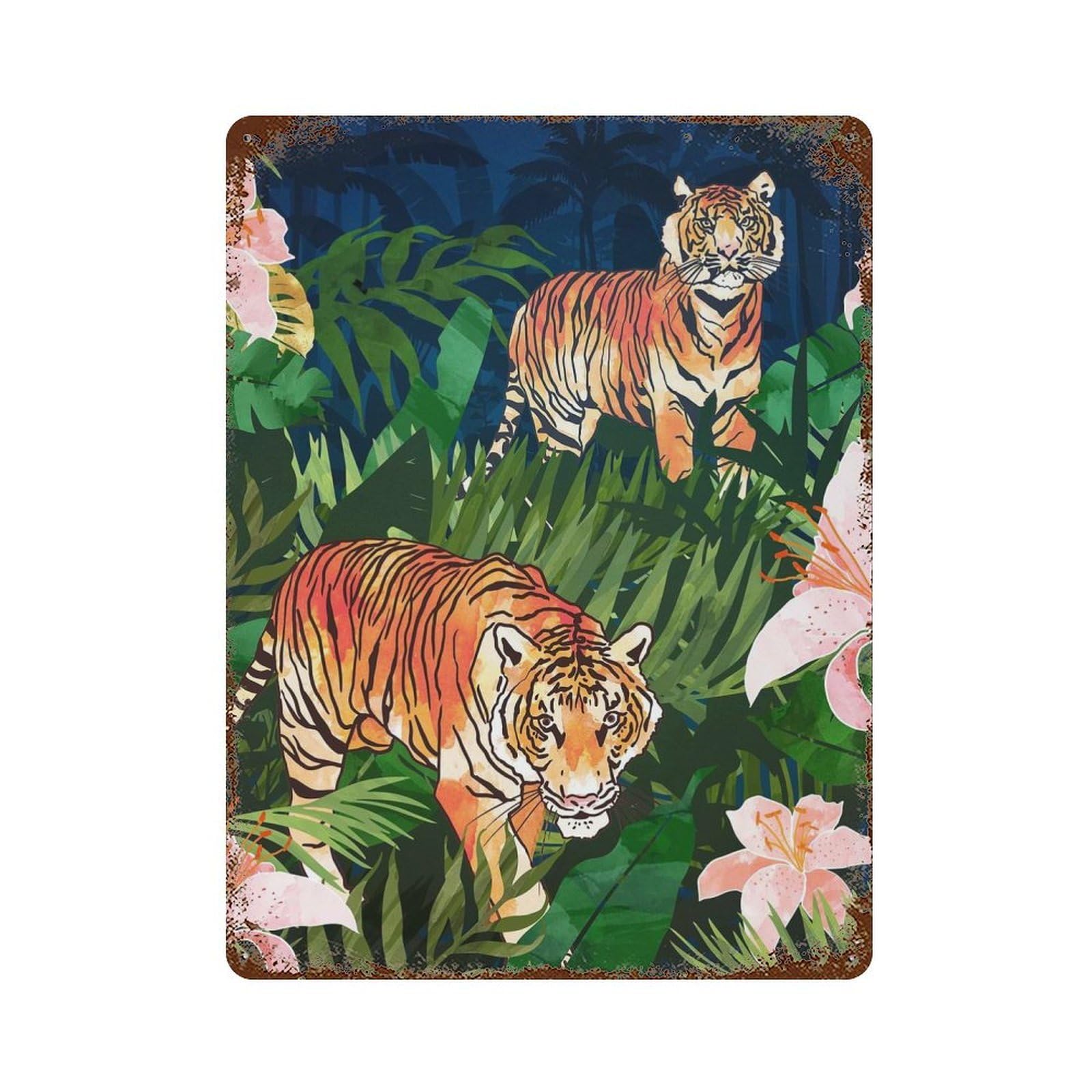 Tiger Dream Vintage Metal Tin Sign 15.7"x11.8", Ideal for Living Room, Hallway And Home Decor
