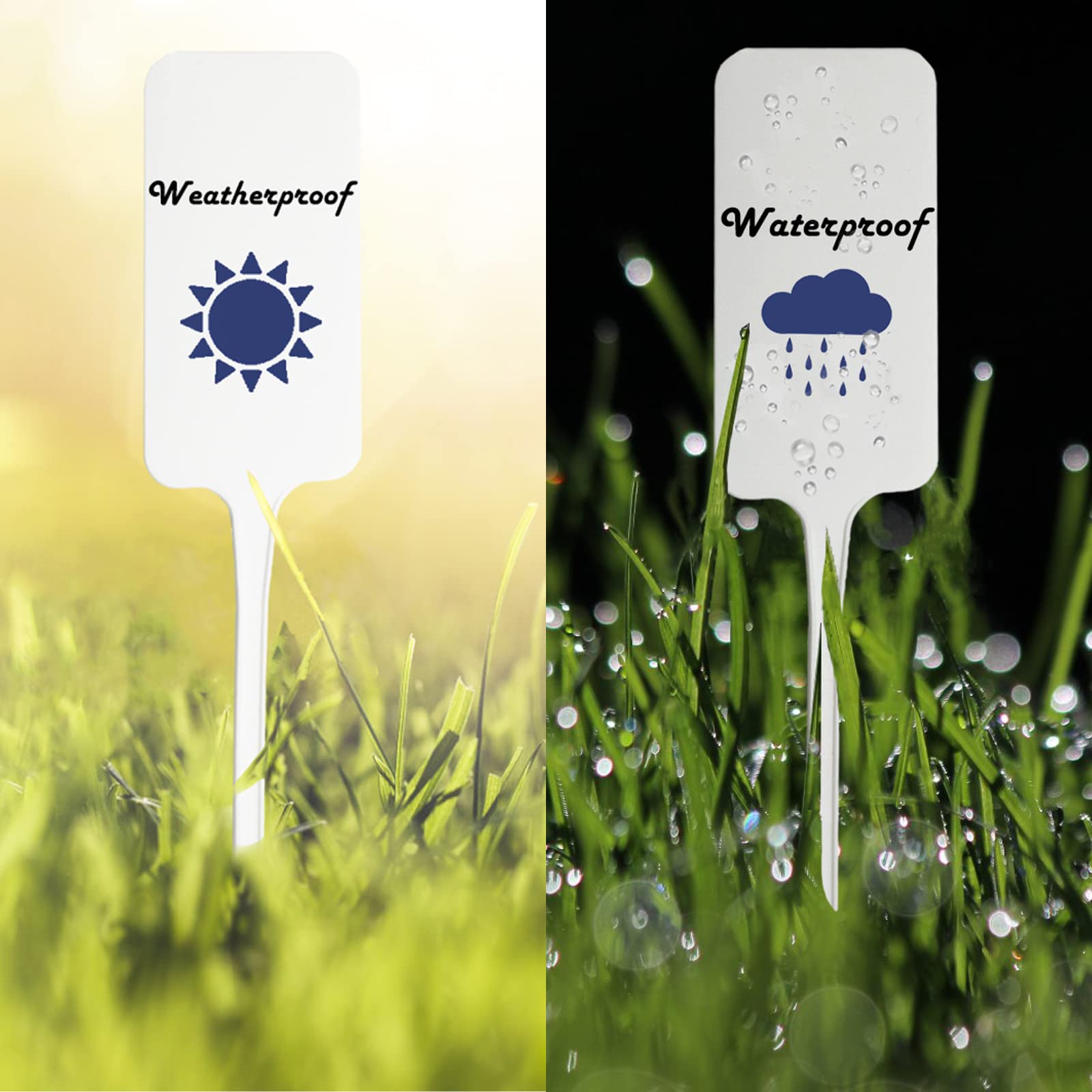 30Stk Pflanzenschilder Plastik, 28 cm Kunststoff Kräuterschilder Wasserfest, Weiß Groß Pflanzschilder zum Beschriften für Baumschulen Pflanzen Zierpflanzen Blumen Gemüse Garten