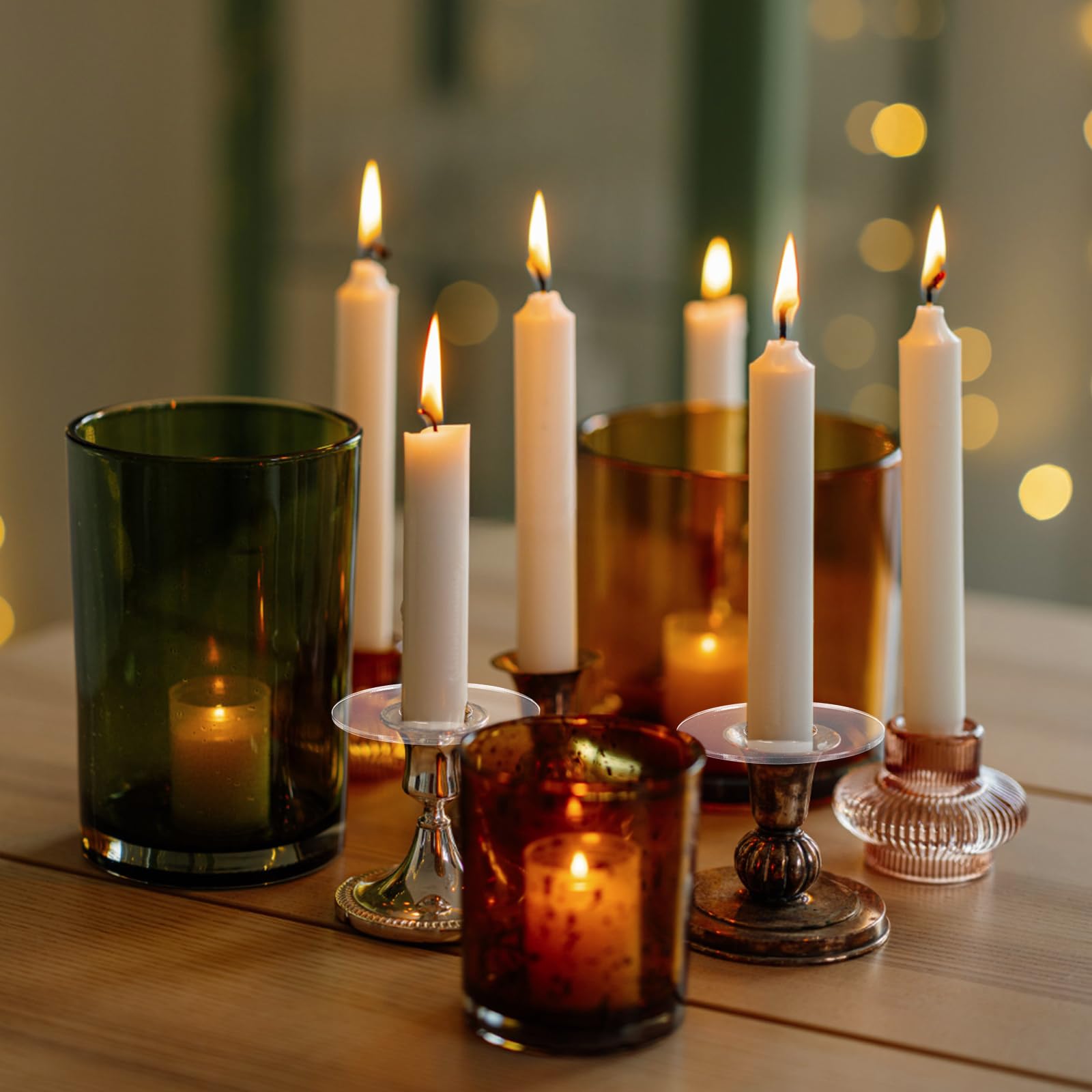 Glo - Set Da 3 Candele Decorative A Colonna In Cera, Non Profumate, Antigoccia, Color Avorio, Per Matrimoni, Casa E Chiesa, Tempi Di Combustione Da 40 A 125 Ore