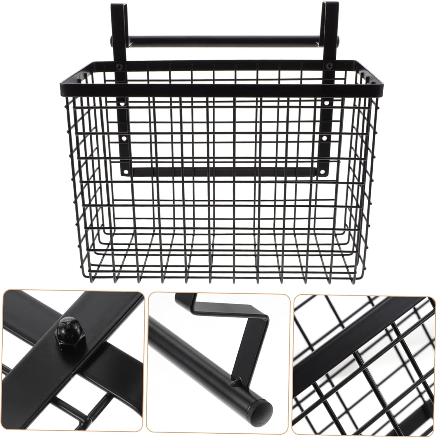 Wall-Mounted Vegetable Storage Basket Multi-Function Hanging Sundries Rack Hollow-Out Kitchen Organizer for Cabinet Installation