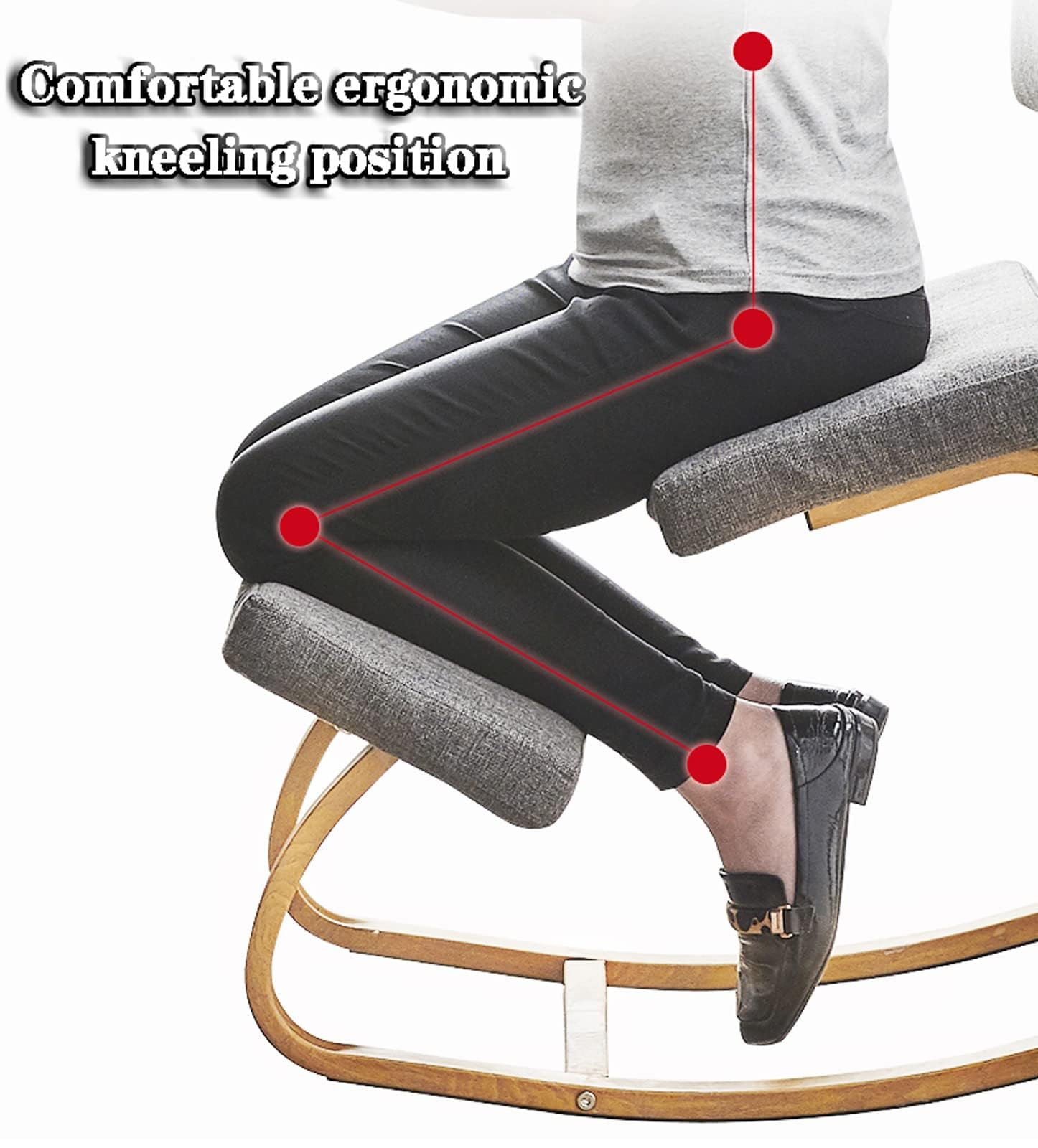 Ergonomiczny fotel klęczący z podparciem oparcia, do biura, korygujący postawę, ortopedyczne siedzisko do łagodzenia zmęczenia