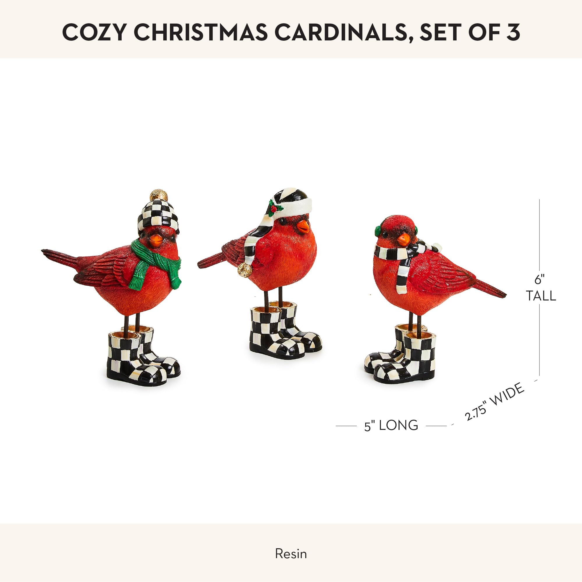 Amazon.com: MACKENZIE-CHILDS Cozy Christmas Cardinals, Winter
