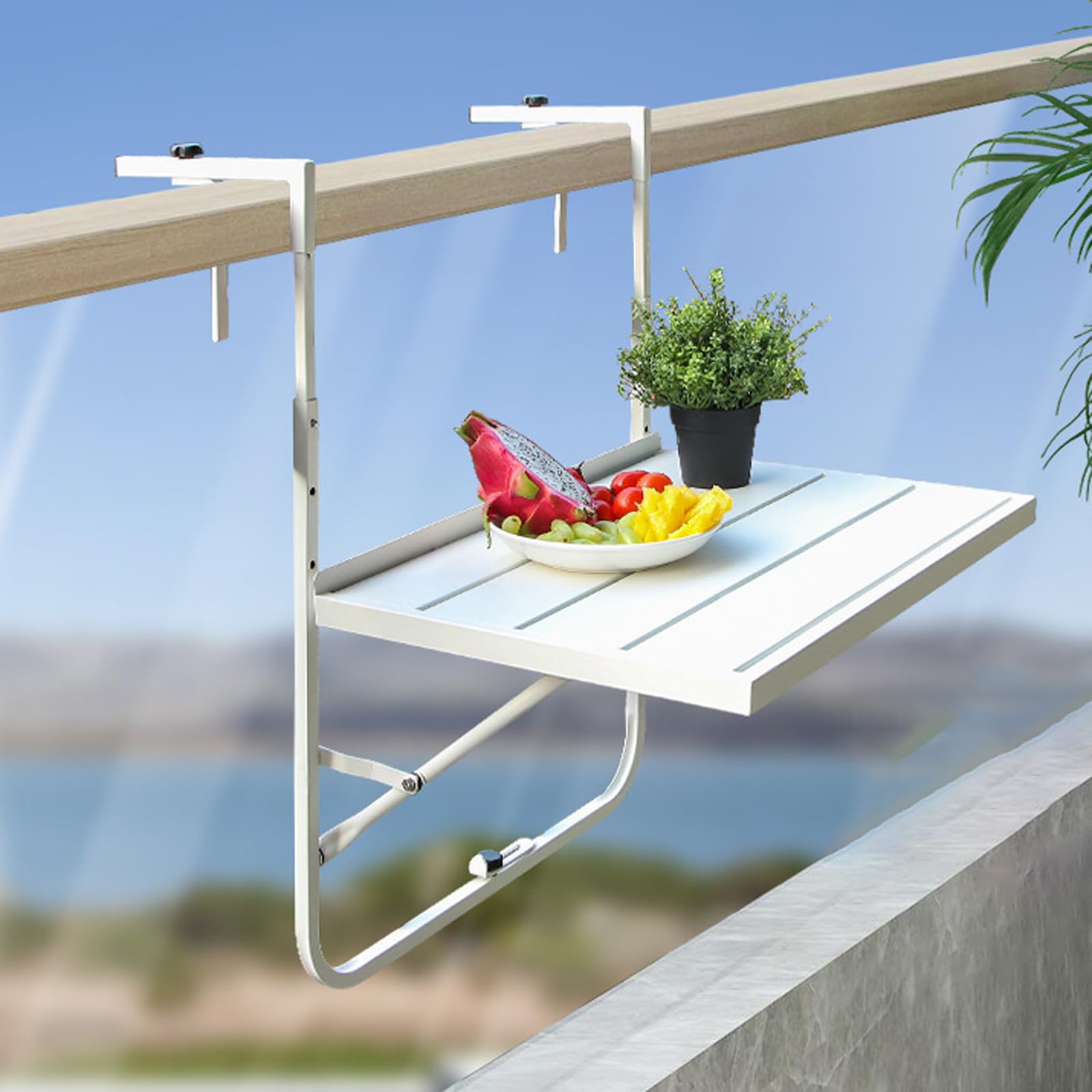 Table d'appoint pliante pour balcon en fer avec bureau réglable