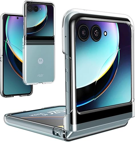 Foluu Funda para Motorola Razr+ 2023, funda protectora de policarbonato duro transparente para Moto Razr+ 2023 (transparente)