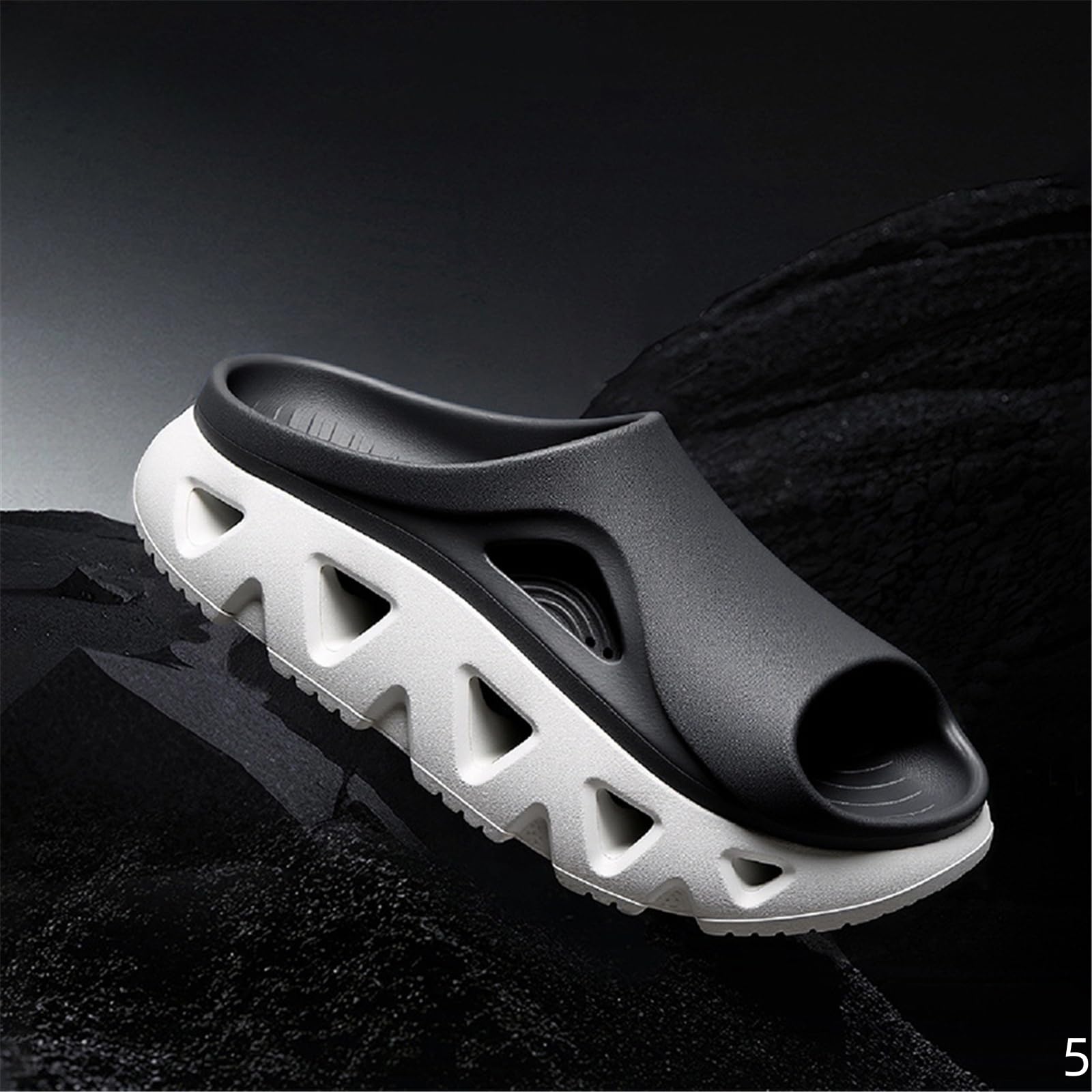 Claquette Hommes Men's Eva Épaisse Pantoufles Résistantes À l'usure Extérieur Sandales Antidérapantes Été Semelle-noir-42 43 (adapté La Taille 41 42)