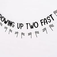 Vista 7 de Cartel de Growing Up Two Fast - Cartel de cumpleaños de coche de carreras, decoraciones de segundo cumpleaños de carreras para fiesta